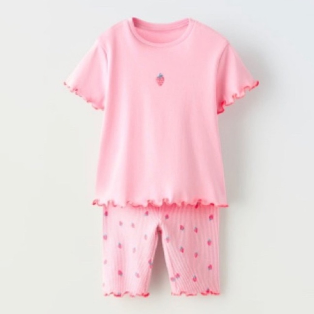 NWT Zara strawberry matching set